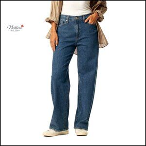 Vintage Wide Leg Jeans High Waist Soft Fabric Size 6
